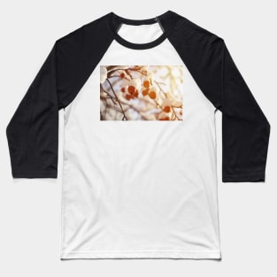 Winter berries covered with snow on a tree Baseball T-Shirt